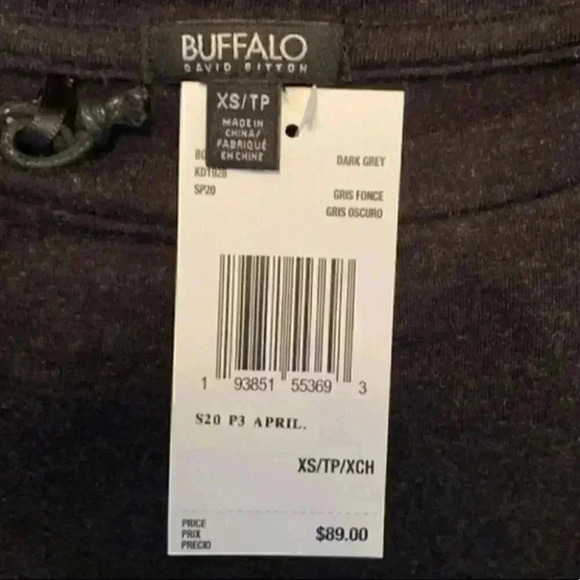 Buffalo David Bitton Bon Chic Maxi Dress Midi Charcoal Grey Black Size XS NWT - Picture 11 of 13